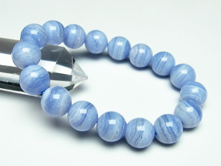ブルーレースアゲート ブレスレット 12mm [T58-6615] 1枚目