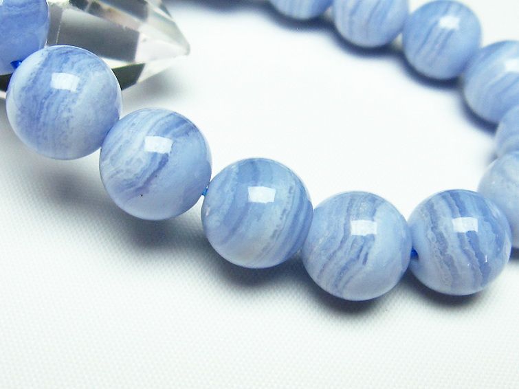 ブルーレースアゲート ブレスレット 12mm [T58-6615] 3枚目