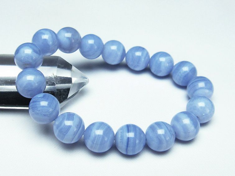 ブルーレースアゲート ブレスレット 12mm [t58-7075] 1枚目