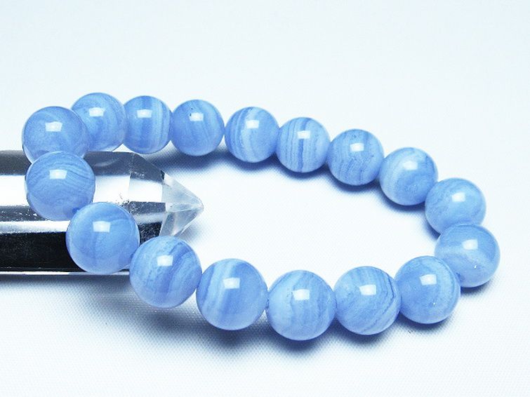 ブルーレースアゲート ブレスレット 12mm [t58-7156] 1枚目