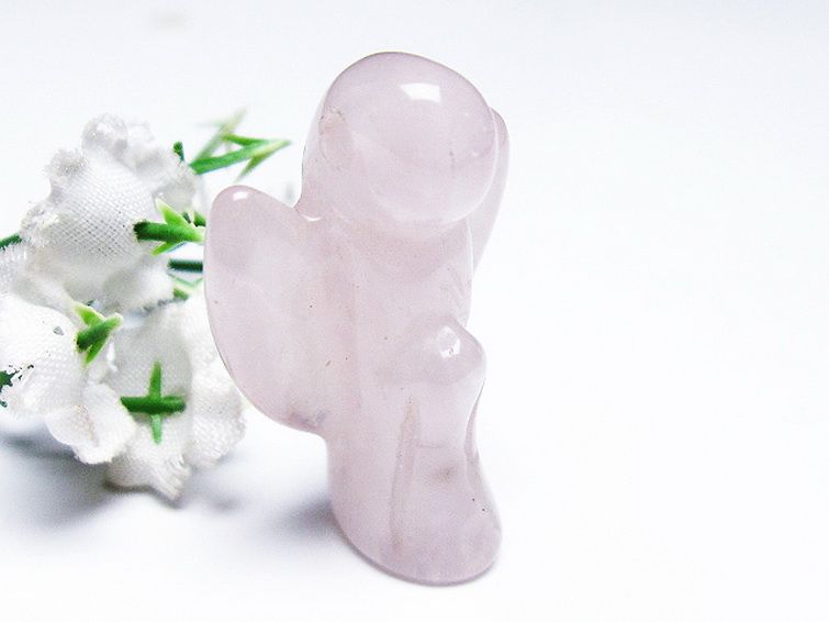 ローズクォーツ天使 置物 [t585-2405] 3枚目