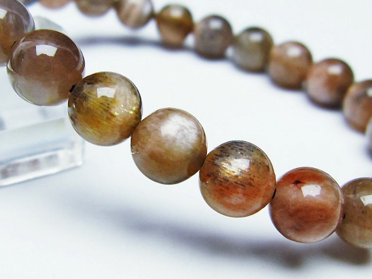 オレンジムーンストーン ブレスレット 8mm [T597-3680] 3枚目