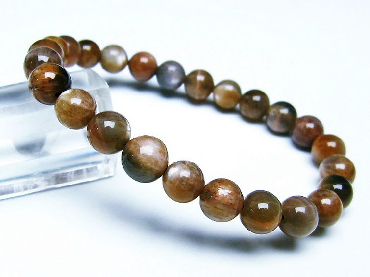 オレンジムーンストーン ブレスレット 7mm [T597-3814] 1枚目