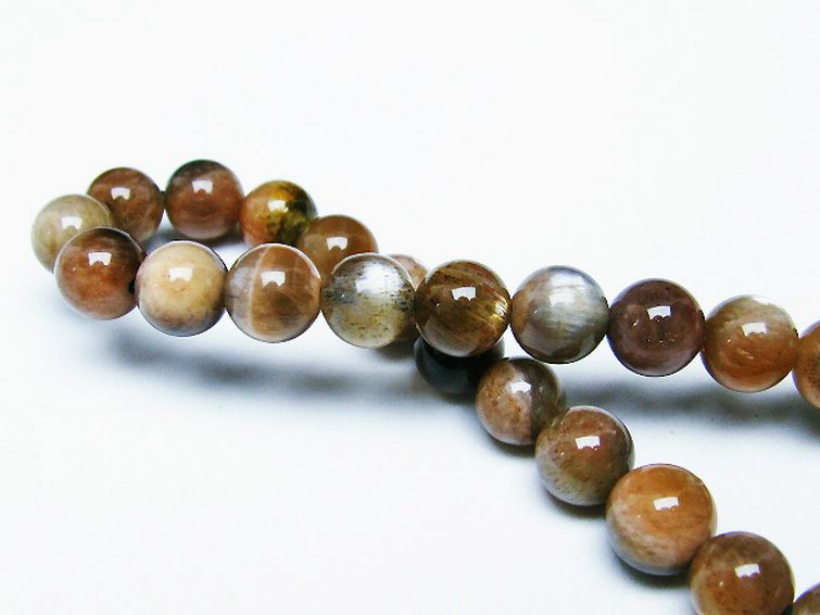 オレンジムーンストーン ブレスレット 7mm [T597-3814] 2枚目