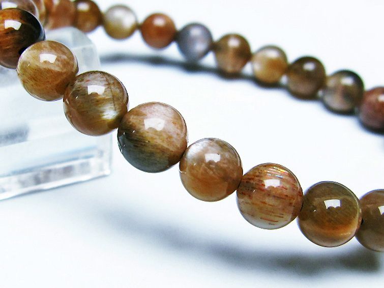 オレンジムーンストーン ブレスレット 7mm [T597-3814] 3枚目