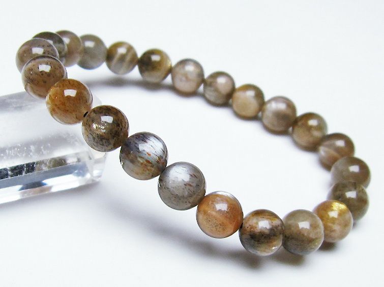 オレンジムーンストーン ブレスレット 8mm [T597-3919] 1枚目