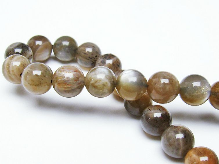 オレンジムーンストーン ブレスレット 8mm [T597-3919] 2枚目