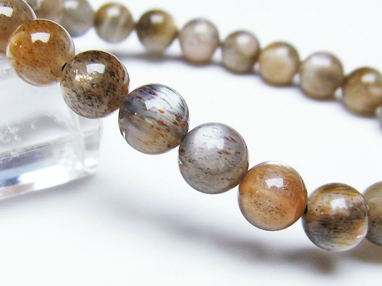 オレンジムーンストーン ブレスレット 8mm [T597-3919] 3枚目