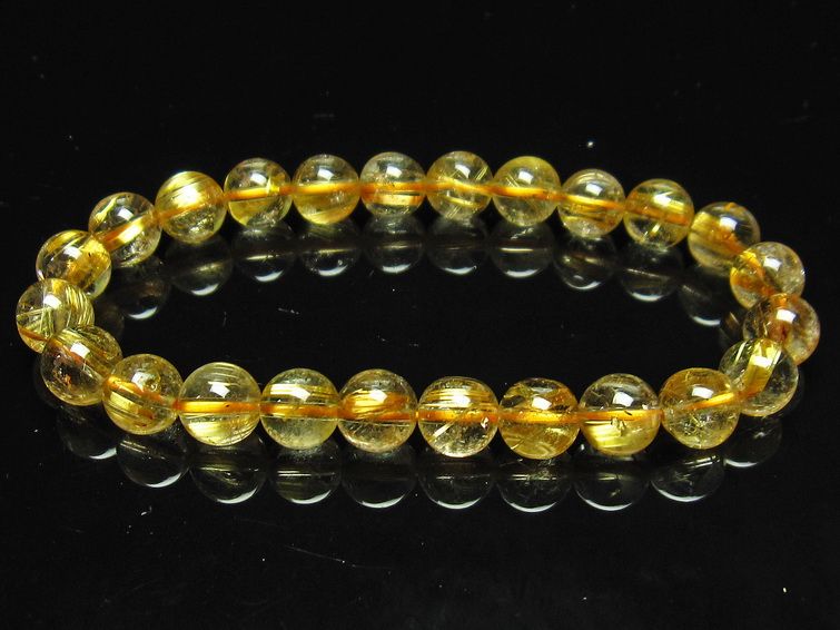 ゴールドタイチンルチル ブレスレット 8mm [T6-5035] 1枚目