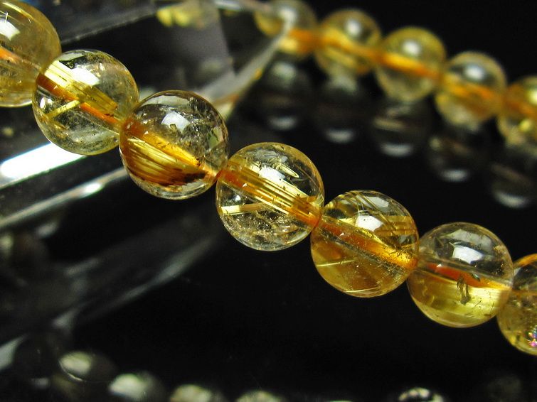 ゴールドタイチンルチル ブレスレット 8mm [T6-5035] 2枚目