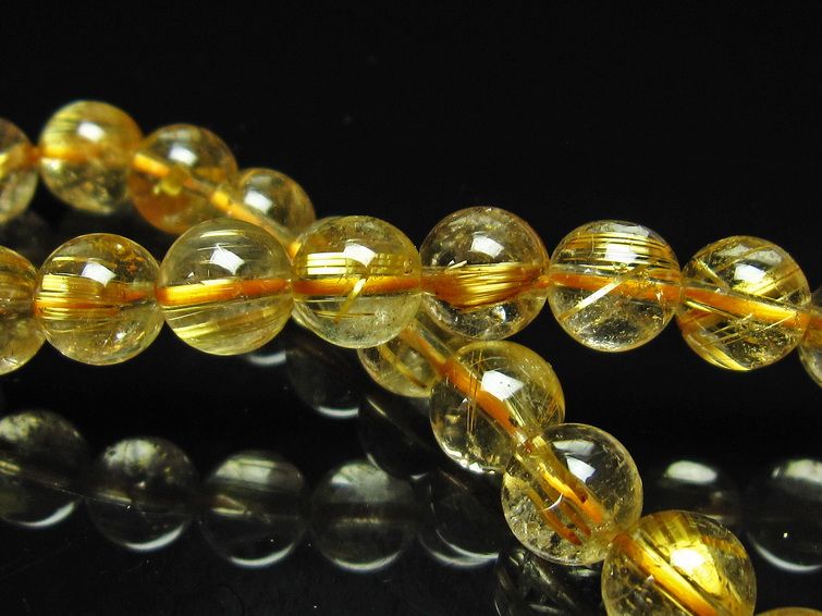 ゴールドタイチンルチル ブレスレット 8mm [T6-5035] 3枚目