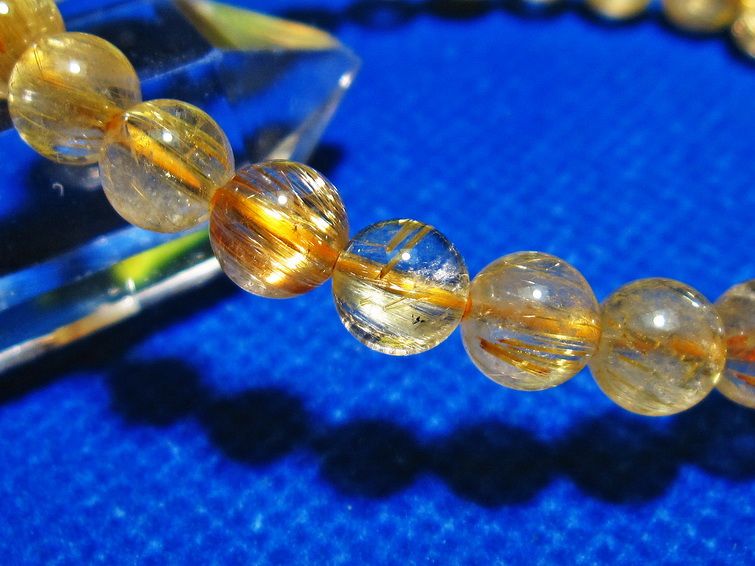 ゴールドタイチンルチル ブレスレット 7mm [T6-5212] 2枚目