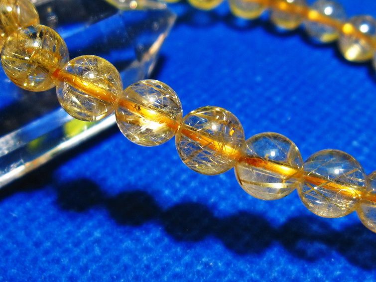 ゴールドタイチンルチル ブレスレット 7mm [T6-5215] 2枚目