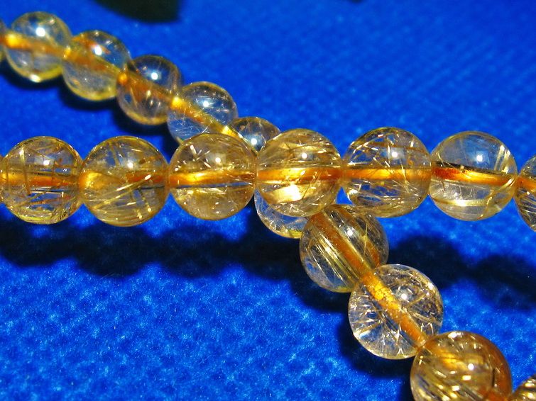 ゴールドタイチンルチル ブレスレット 7mm [T6-5215] 3枚目