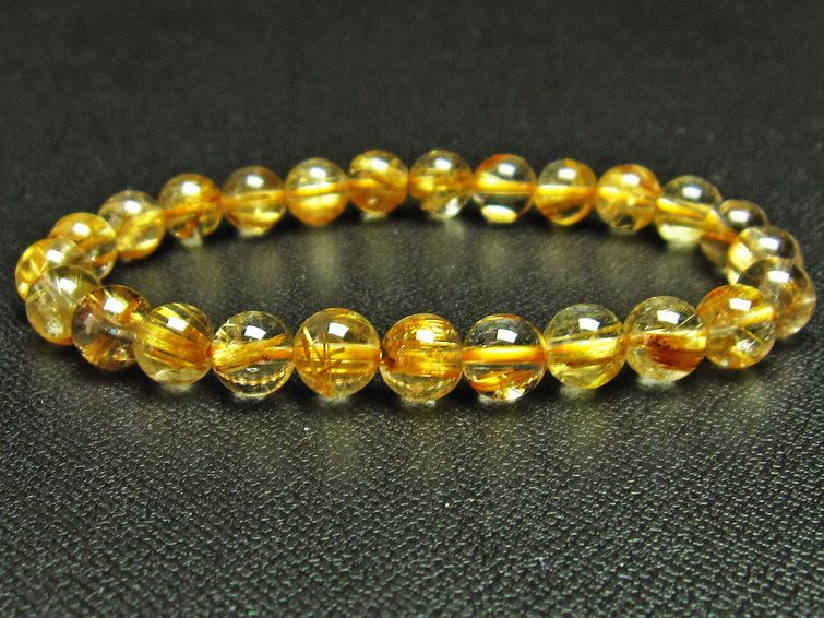 ゴールドタイチンルチル ブレスレット 8mm [T6-5316] 1枚目