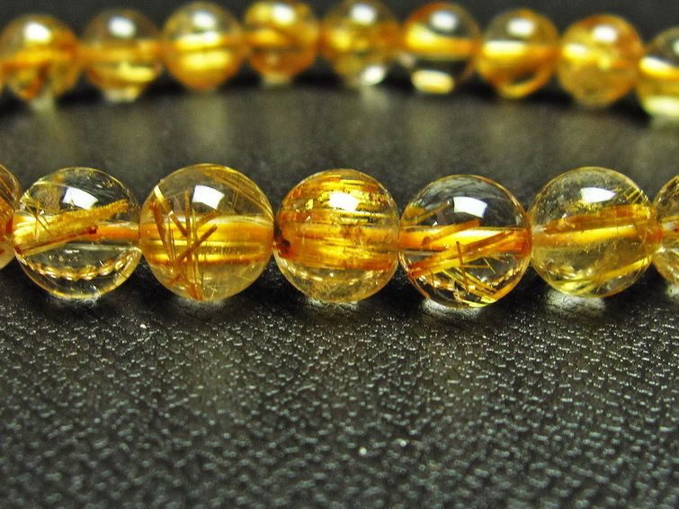 ゴールドタイチンルチル ブレスレット 8mm [T6-5316] 2枚目