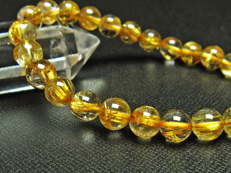 ゴールドタイチンルチル ブレスレット 8mm [T6-5316] 3枚目