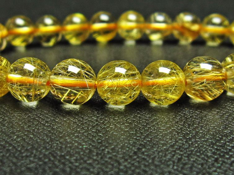 ゴールドタイチンルチル ブレスレット 8mm [T6-5318] 2枚目