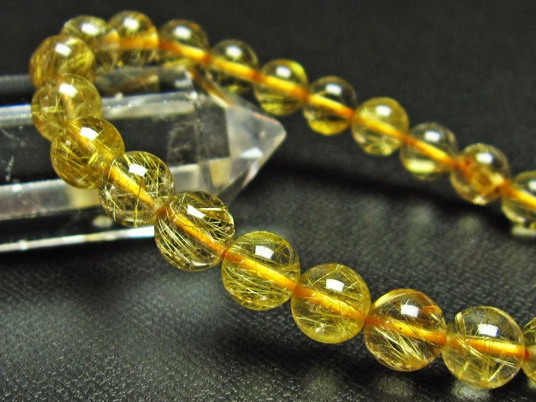 ゴールドタイチンルチル ブレスレット 8mm [T6-5318] 3枚目