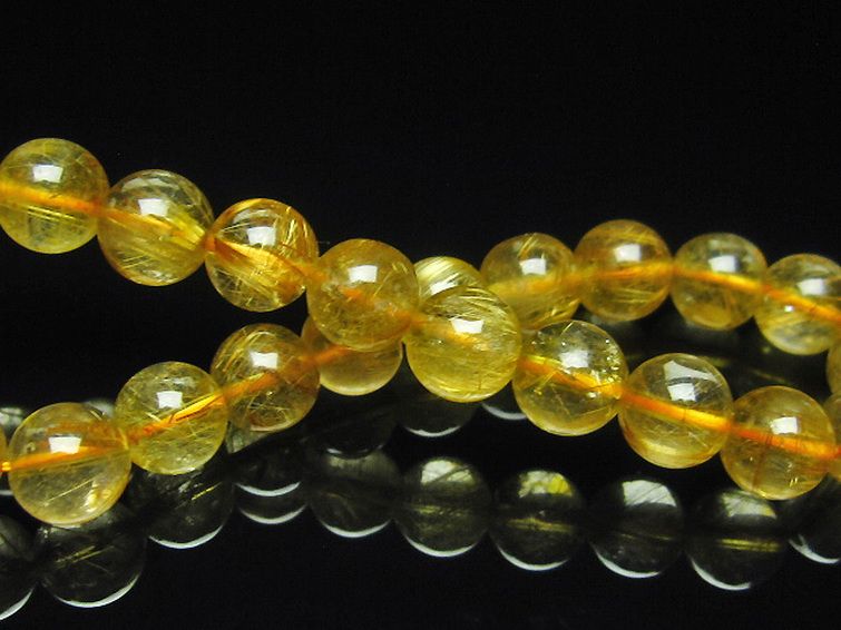 ゴールドタイチンルチル ブレスレット 9mm [T6-5612] 2枚目