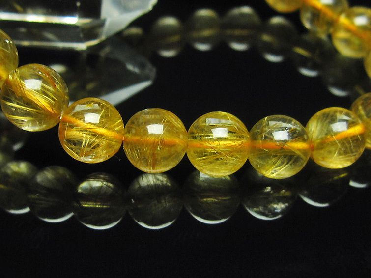 ゴールドタイチンルチル ブレスレット 9mm [T6-5612] 3枚目