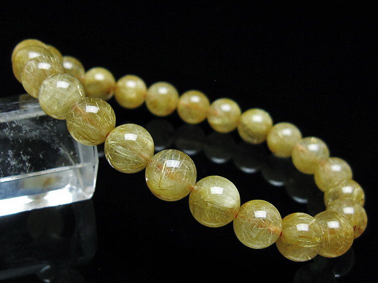 ゴールドタイチンルチル ブレスレット 7mm [T6-5821] 1枚目