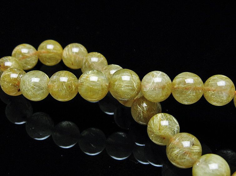 ゴールドタイチンルチル ブレスレット 7mm [T6-5821] 2枚目