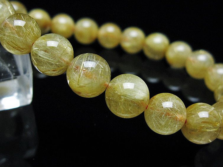 ゴールドタイチンルチル ブレスレット 7mm [T6-5821] 3枚目