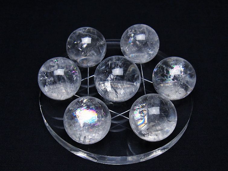 ヒマラヤ水晶 丸玉 七星陣 25mm [t602-2597] 1枚目