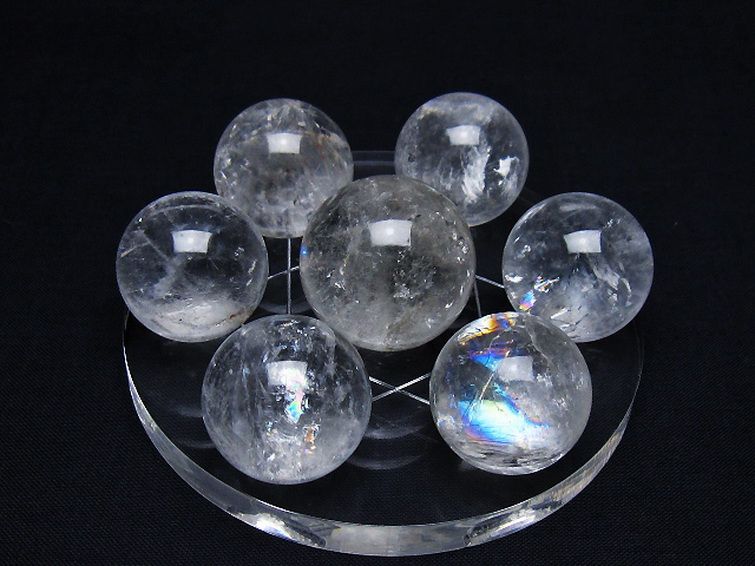 ヒマラヤ水晶 丸玉 七星陣 26mm [t602-2608] 1枚目