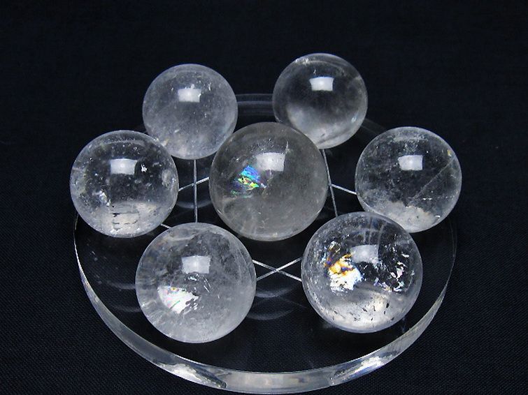 ヒマラヤ水晶 丸玉 七星陣 26mm [t602-2614] 1枚目