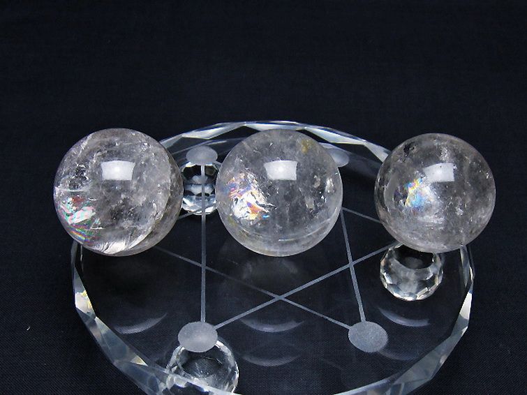 ヒマラヤ水晶 丸玉 七星陣 34mm [t602-2691] 2枚目