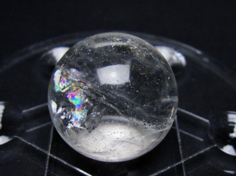 虹入り ヒマラヤ水晶 丸玉 七星陣 26mm [t602-2843] 3枚目