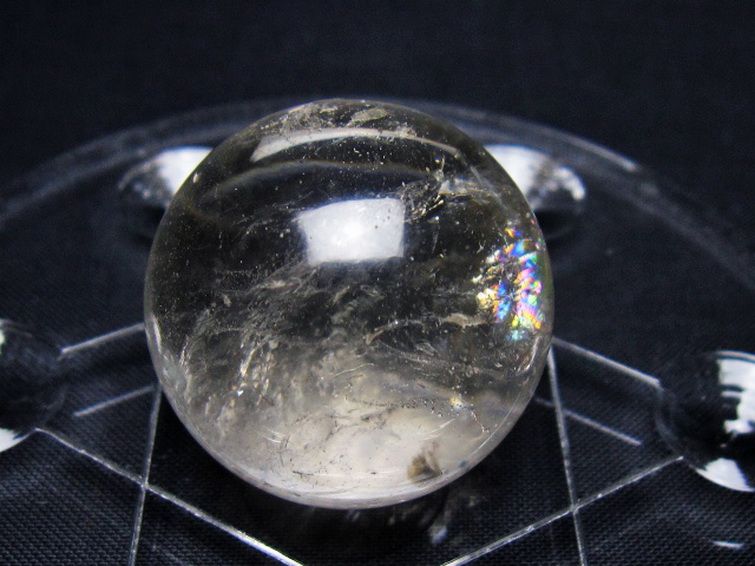虹入り ヒマラヤ水晶 丸玉 七星陣 25mm [t602-2844] 3枚目