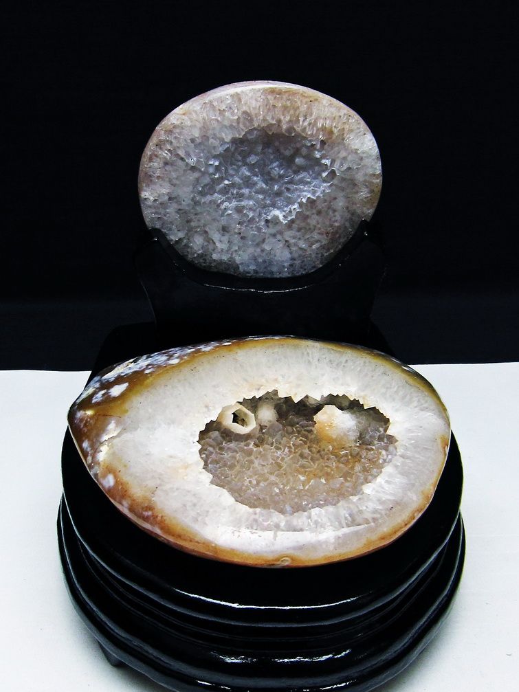 ペア水晶トレジャーメノウ[T604-7689] 1枚目