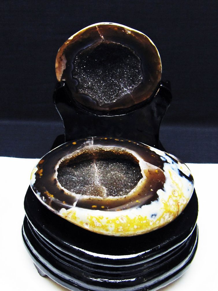 ペア水晶トレジャーメノウ[T604-7695] 1枚目