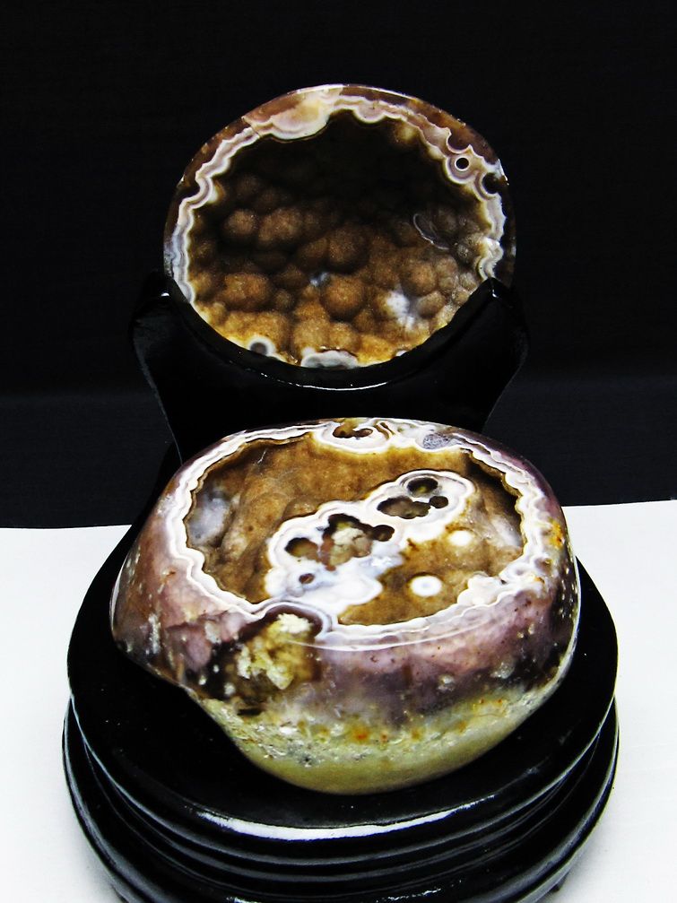 ペア水晶トレジャーメノウ[T604-7699] 1枚目