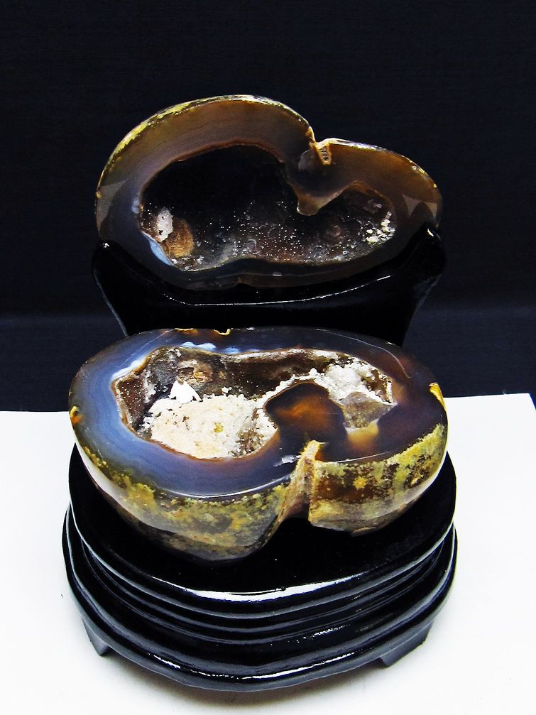 ペア水晶トレジャーメノウ[T604-7702] 1枚目