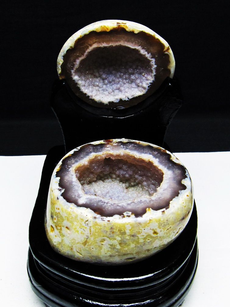 ペア水晶トレジャーメノウ[T604-7718] 1枚目