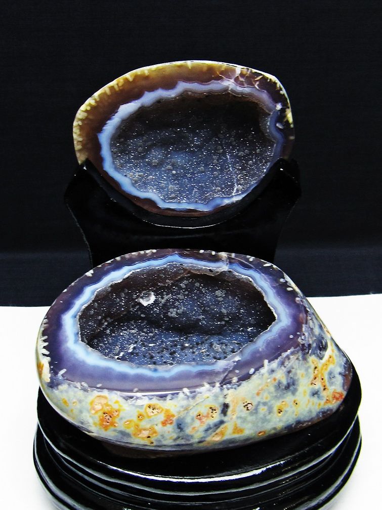 ペア水晶トレジャーメノウ[T604-7723] 1枚目