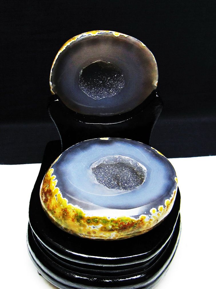 ペア水晶トレジャーメノウ[T604-7749] 1枚目