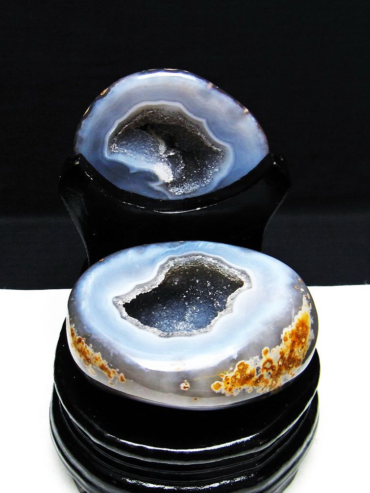 ペア水晶トレジャーメノウ[T604-7771] 1枚目