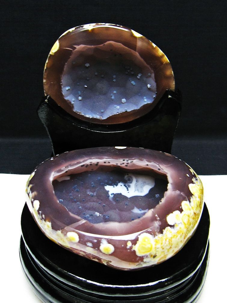 ペア水晶トレジャーメノウ[T604-7781] 1枚目