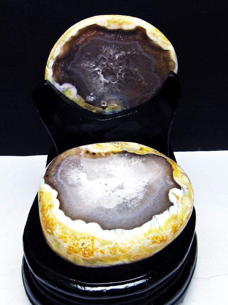 ペア水晶トレジャーメノウ [t604-7876] 1枚目