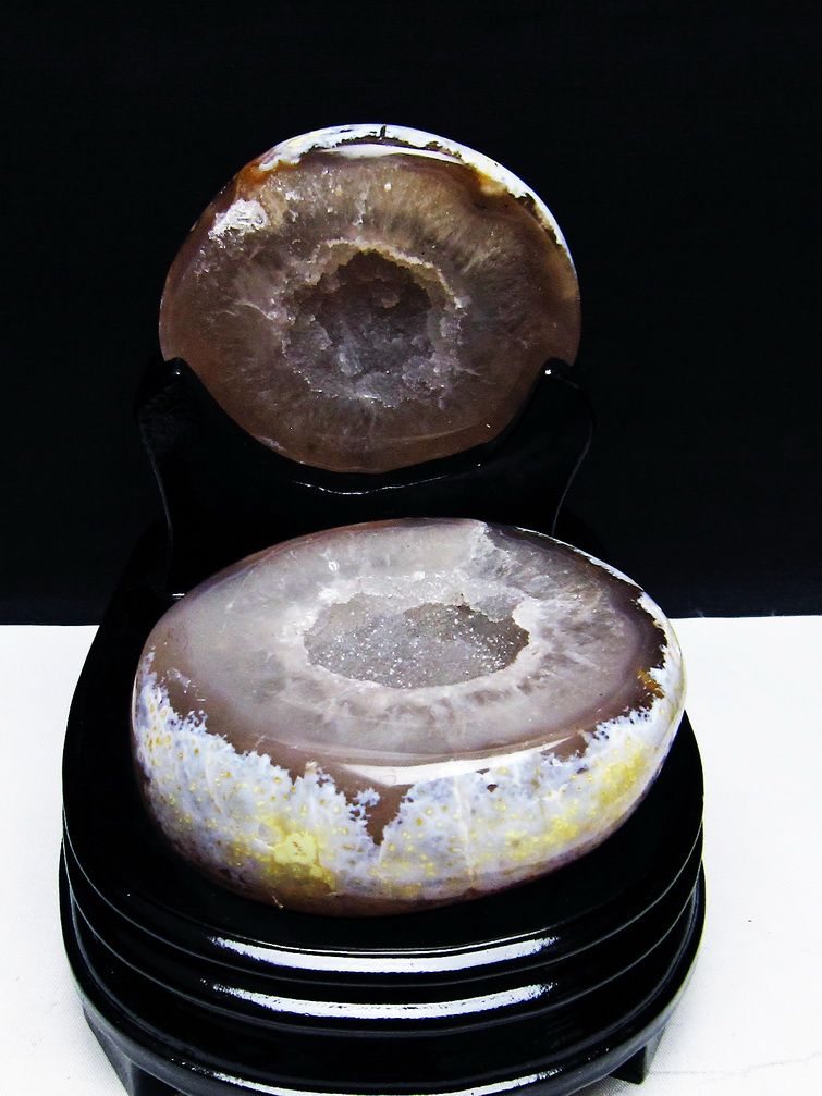 ペア水晶トレジャーメノウ [t604-7948] 1枚目