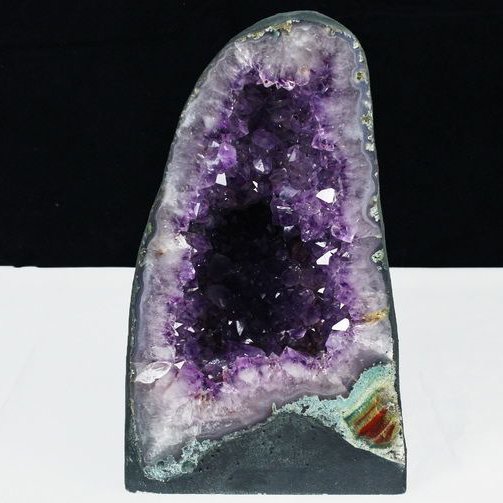 17.6Kg アメジストドーム ブラジル産 カルサイト共生 台座付き 同梱