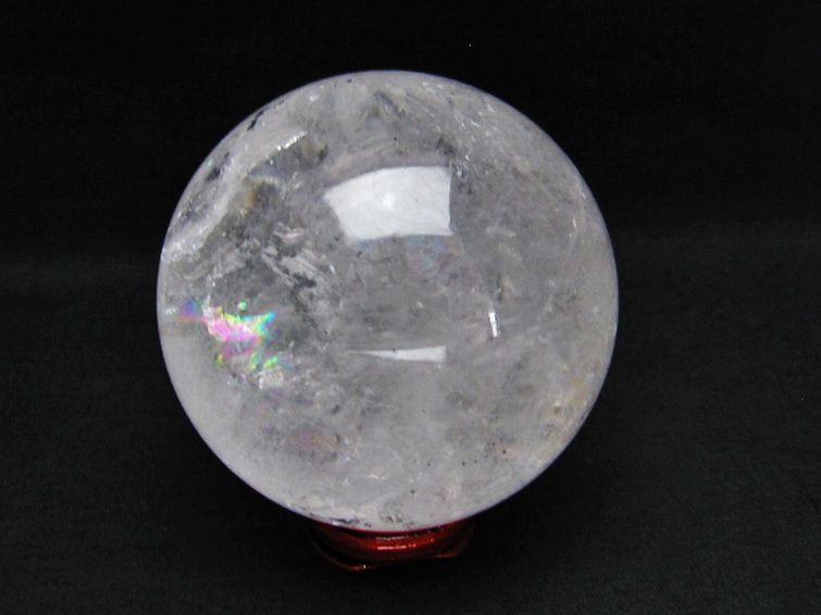 虹入り ルチル入り 水晶 丸玉 87mm [T62-13725] 1枚目