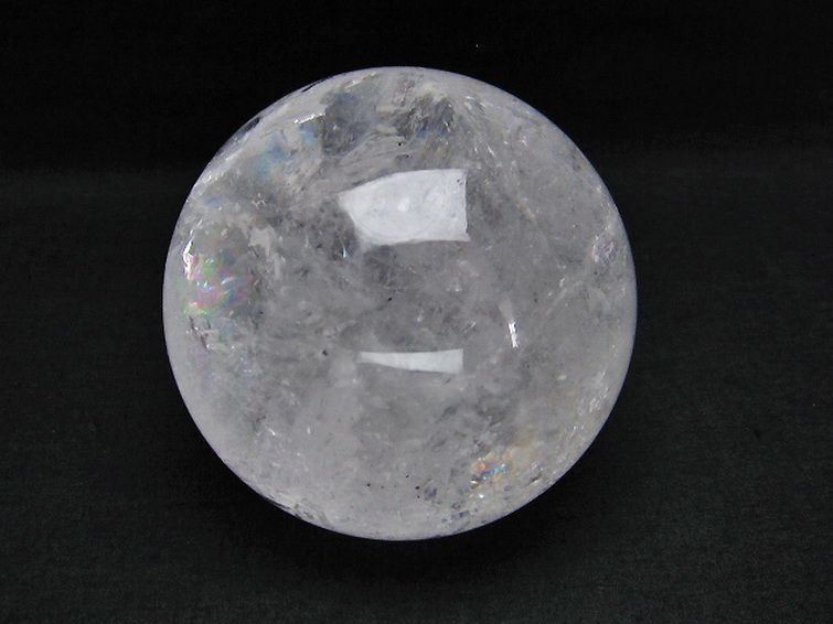虹入り ルチル入り 水晶 丸玉 87mm [T62-13725] 2枚目