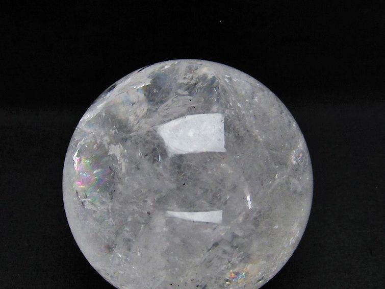 虹入り ルチル入り 水晶 丸玉 87mm [T62-13725] 3枚目