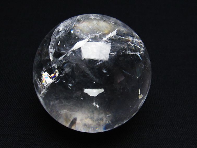 虹入り ヒマラヤ水晶 丸玉 46mm [T62-14339] 1枚目